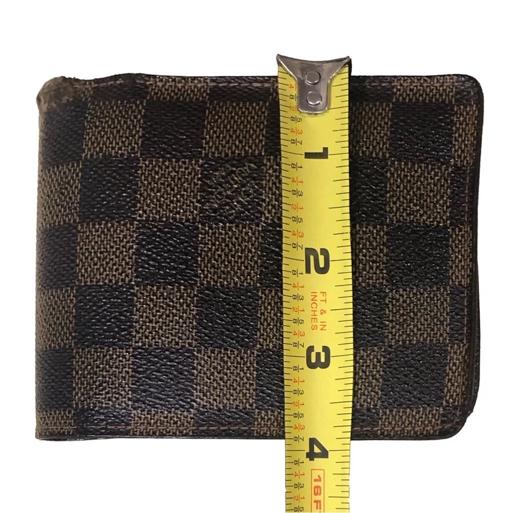 LOUIS VUITTON Damier Ebene Portefeiulle Florin Bifold Brown Wallet w ID Holder